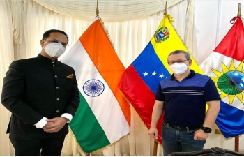 Ambassador Abhishek Singh met with Governor of Yaracuy H.E. Julio Leon Heredia